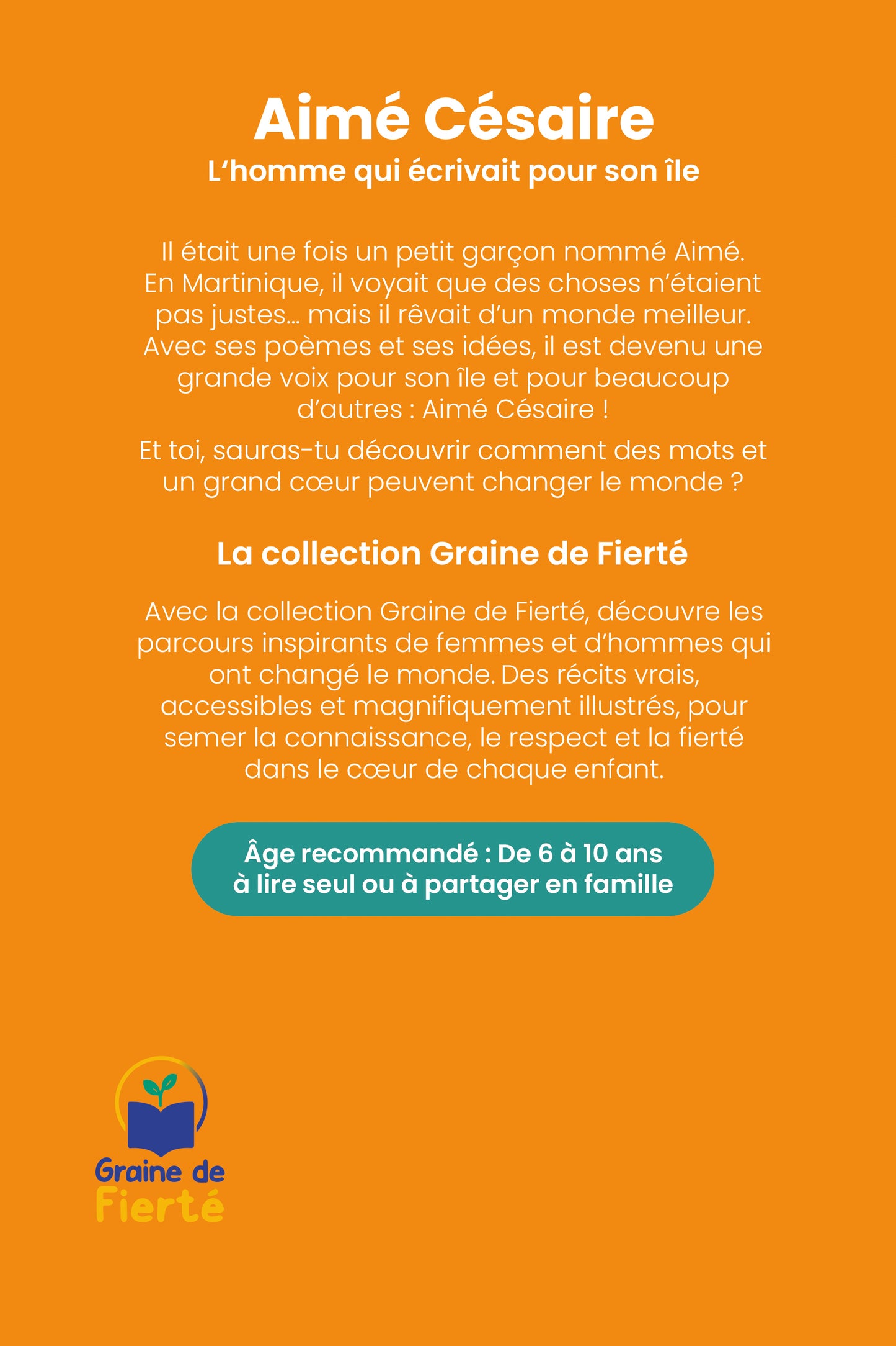 Couverture du livre Aimé Césaire pour enfants – histoire inspirante martiniquaise
