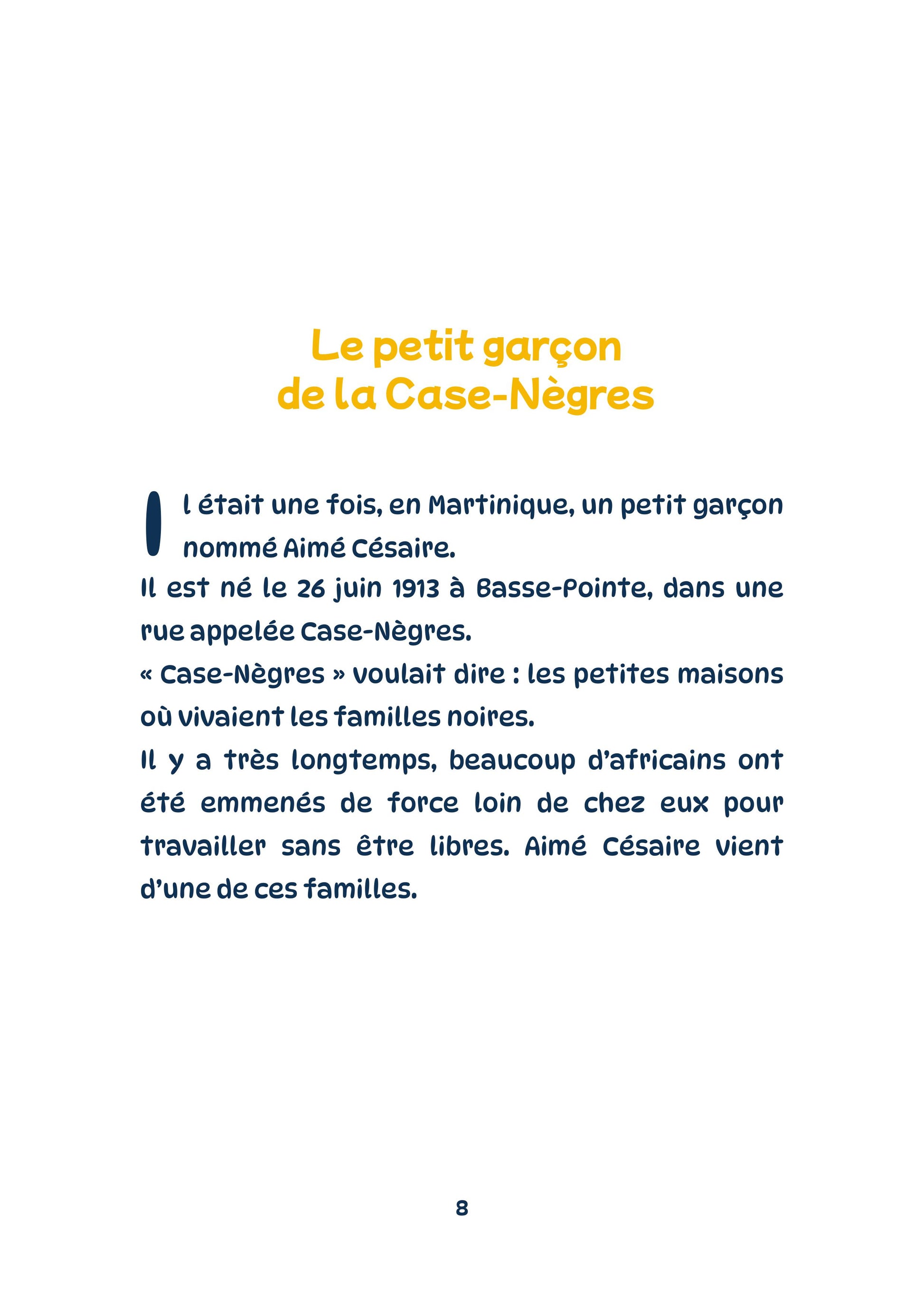 Couverture du livre Aimé Césaire pour enfants – histoire inspirante martiniquaise
