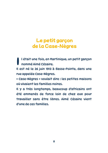 Couverture du livre Aimé Césaire pour enfants – histoire inspirante martiniquaise
